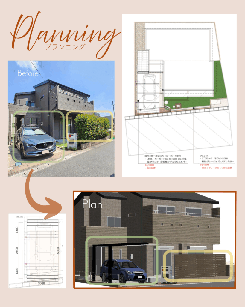 スタイリッシュなメンテナンスフリーの快適空間リノベーション 松戸市の外構リフォーム