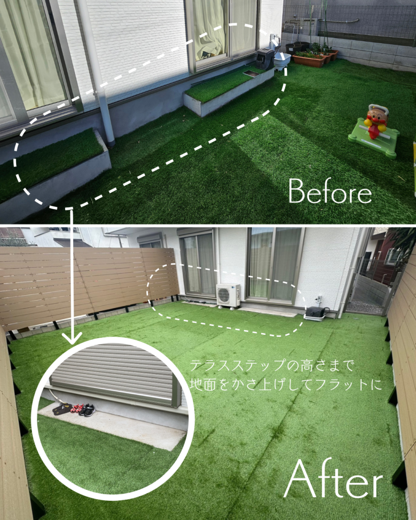 段差ゼロのフラットなお庭！子供が主役のプライベートガーデン